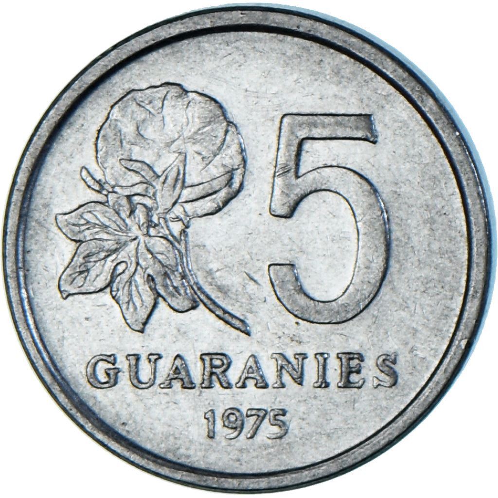 Paraguay | 5 Guaranies Coin | Cotton plant | Km:152 | 1975