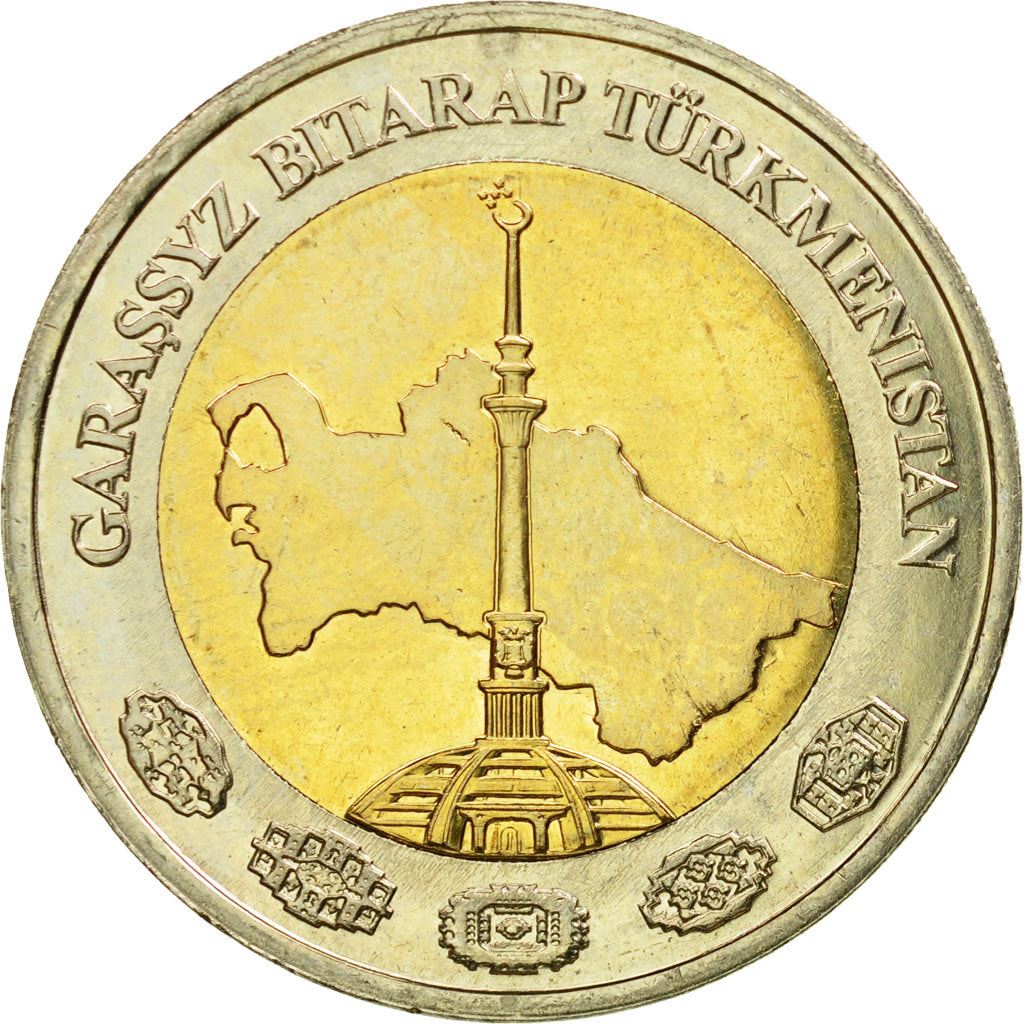 Turkmenistan 2 Manat Coin | Independence Monument | KM104 | 2010