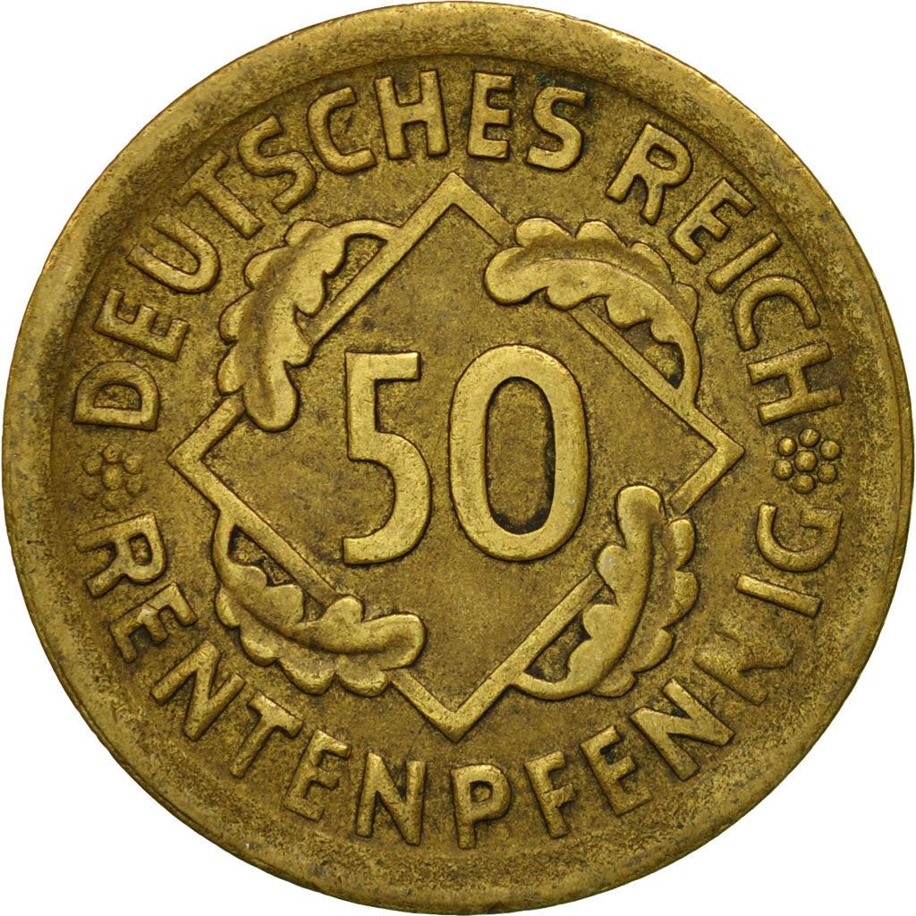 Germany | 50 Rentenpfennig Coin | Aluminium bronze | KM:34 | 1923 - 1924