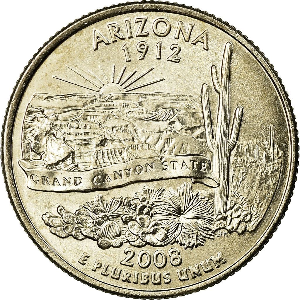 United States | 1/4 Dollar Coin | Arizona | Km:423 | 2008