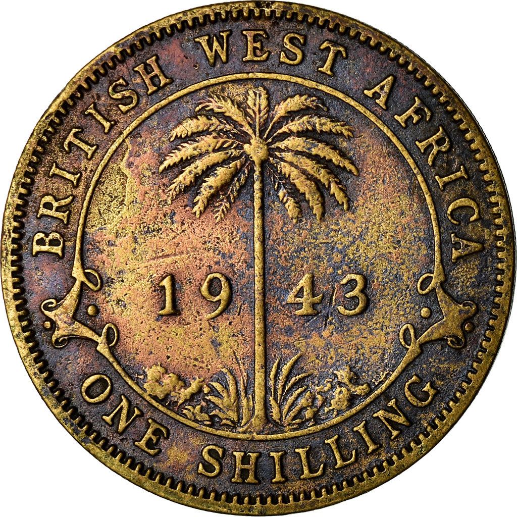 British West Africa | 1 Shilling Coin | Wreath | George VI | Km:23 | 1938 - 1947