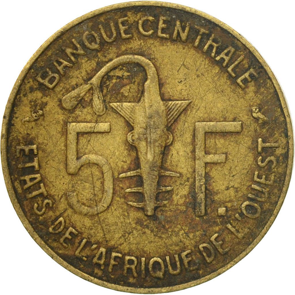 Western African States | 5 Francs Cfa Coin | Emblem of Central Bank | Gazelle | Km:2 | 1960