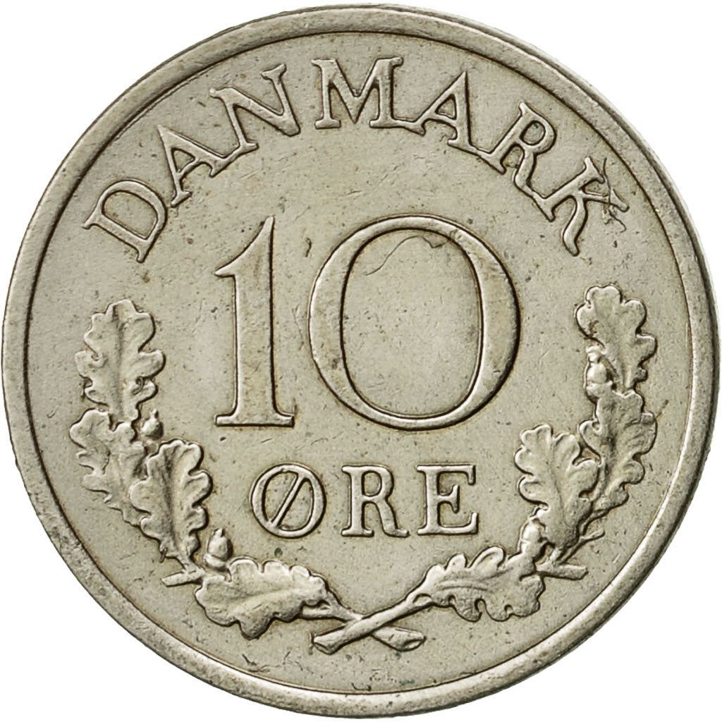 Denmark | 10 Ore Coin | Monogram | Km:849 | 1960 - 1972