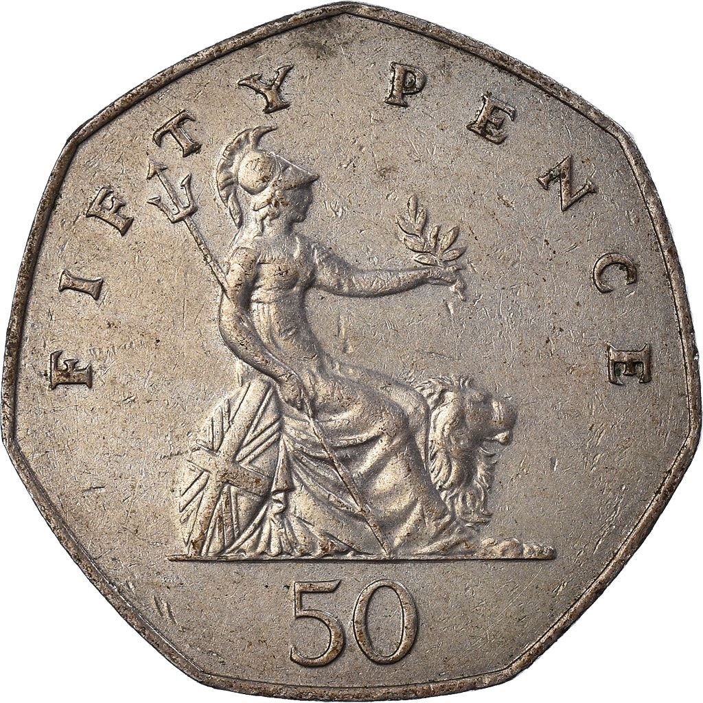 United Kingdom | 50 Pence Coin | Britannia | Km:932 | 1982 - 1984