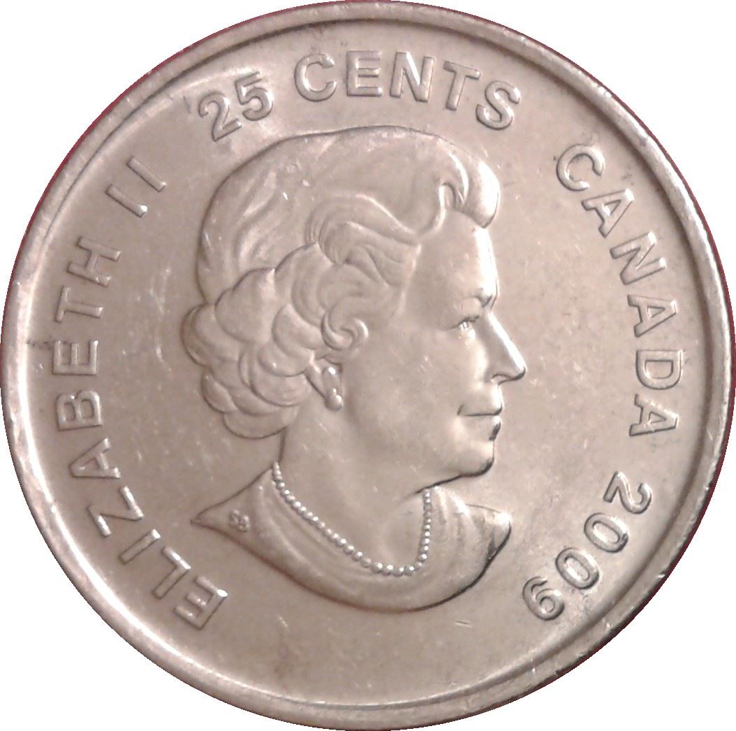 Canada | 25 Cents Coin | Nickel plated steel | Hockey | KM:1063 | 2009