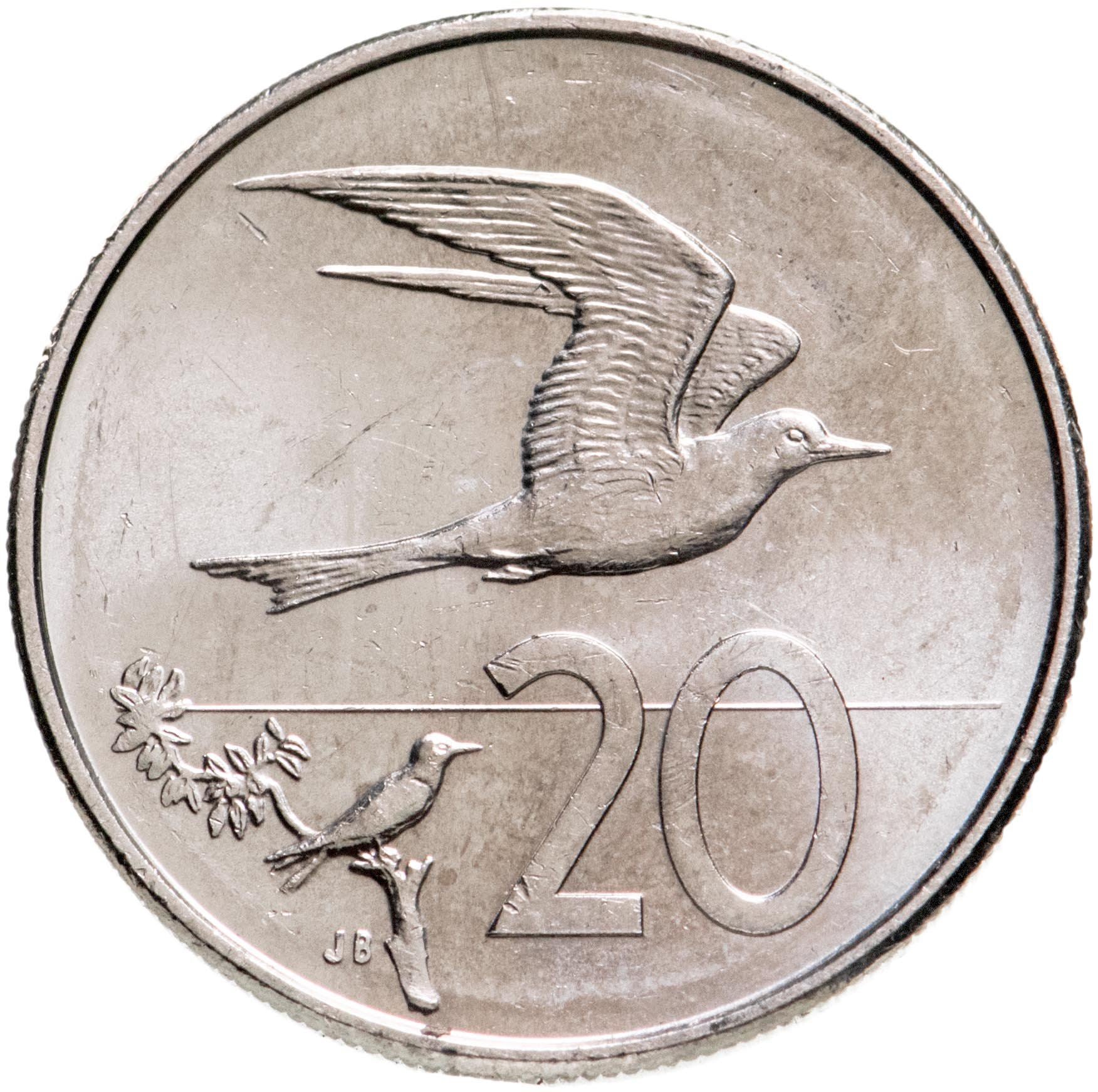 クック諸島 | 20セント硬貨 | エリザベス2世 | フェアリーテルン鳥
