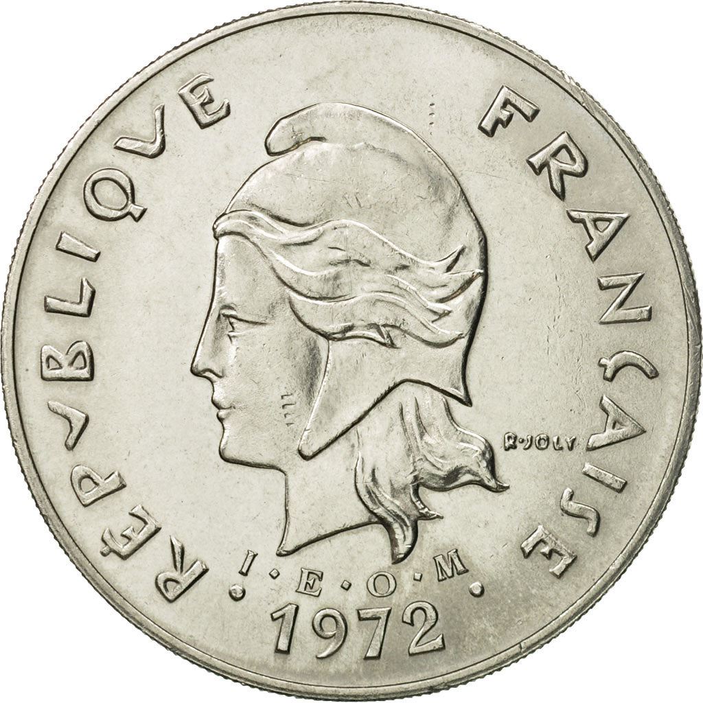 New Hebrides | 50 Francs Coin | Marianne | Bisj Totem Pole | Km:7 | 1972