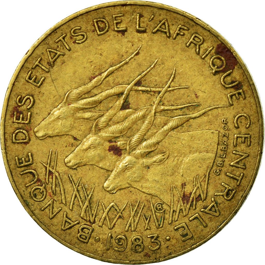 Central African States | 5 Francs Cfa Coin | Antelope | Crops | Km:7 | 1973 - 2003