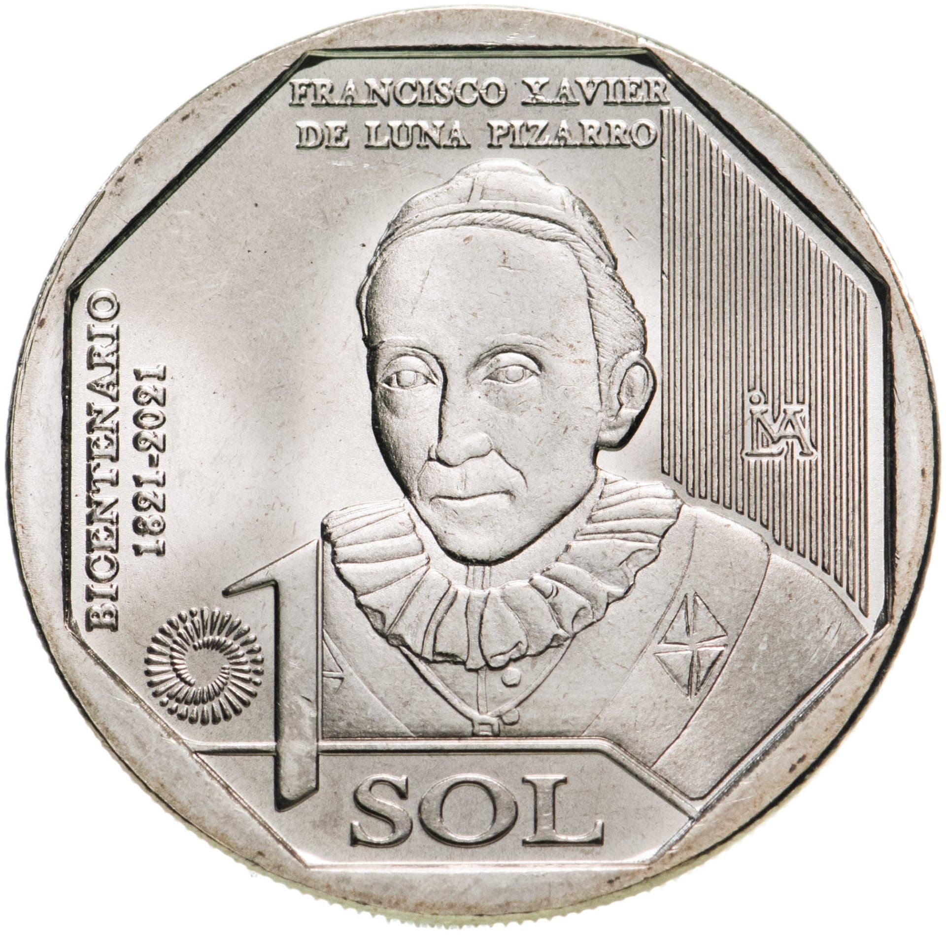 Peru | 1 Sol Coin | Francisco Xavier De Luna Pizarro | KM:437 | 2023