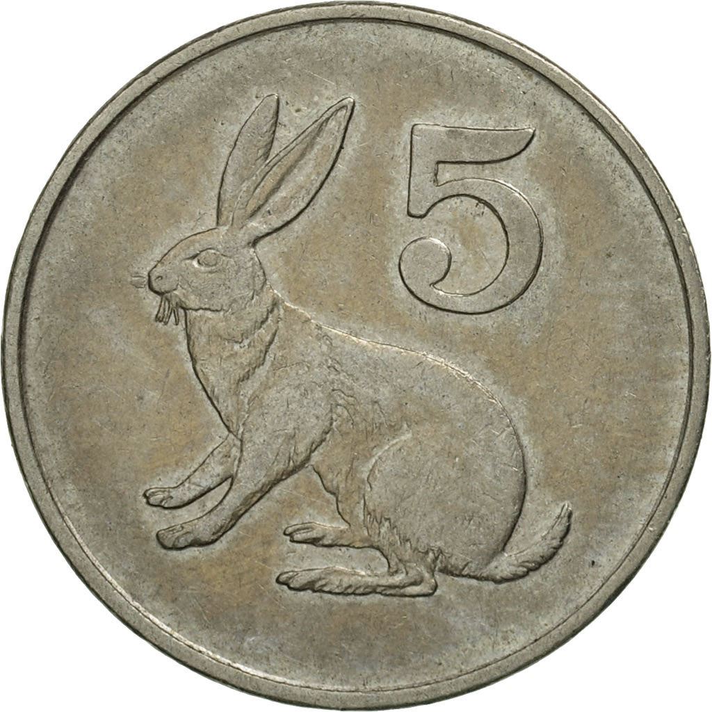 Zimbabwe | 5 Cents Coin | Scrub hare | Km:2 | 1980 - 1999