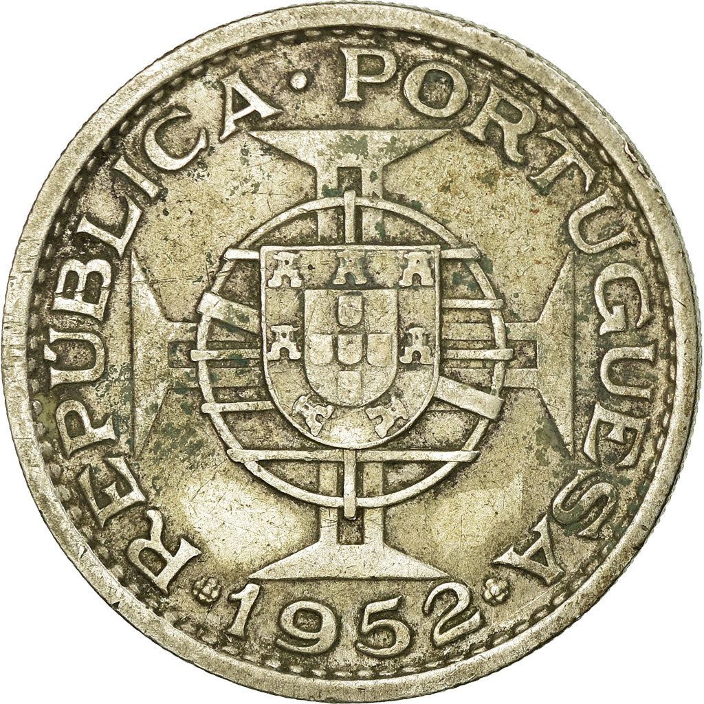 Angola | 20 Escudos Coin | Horse | Elephant | Shield | Km:74 | 1952 - 1955