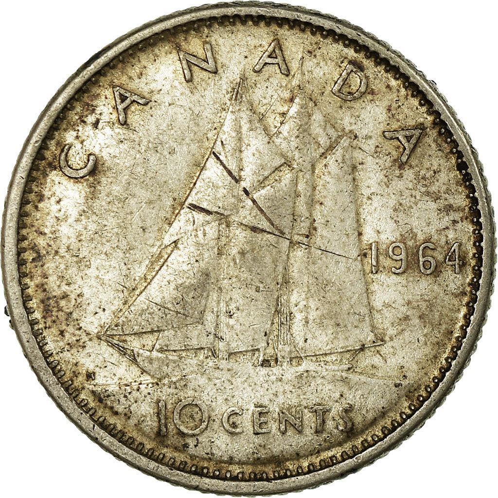 Canada | 10 Cents Coin | Silver | 1st portrait | KM:51 | 1953-1964