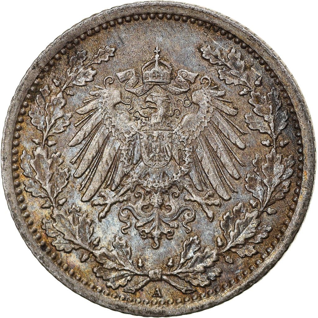 German Empire 1/2 Mark Coin | Deutsches Reich | Wilhelm II | Type 2 | KM17 | 1905 - 1919