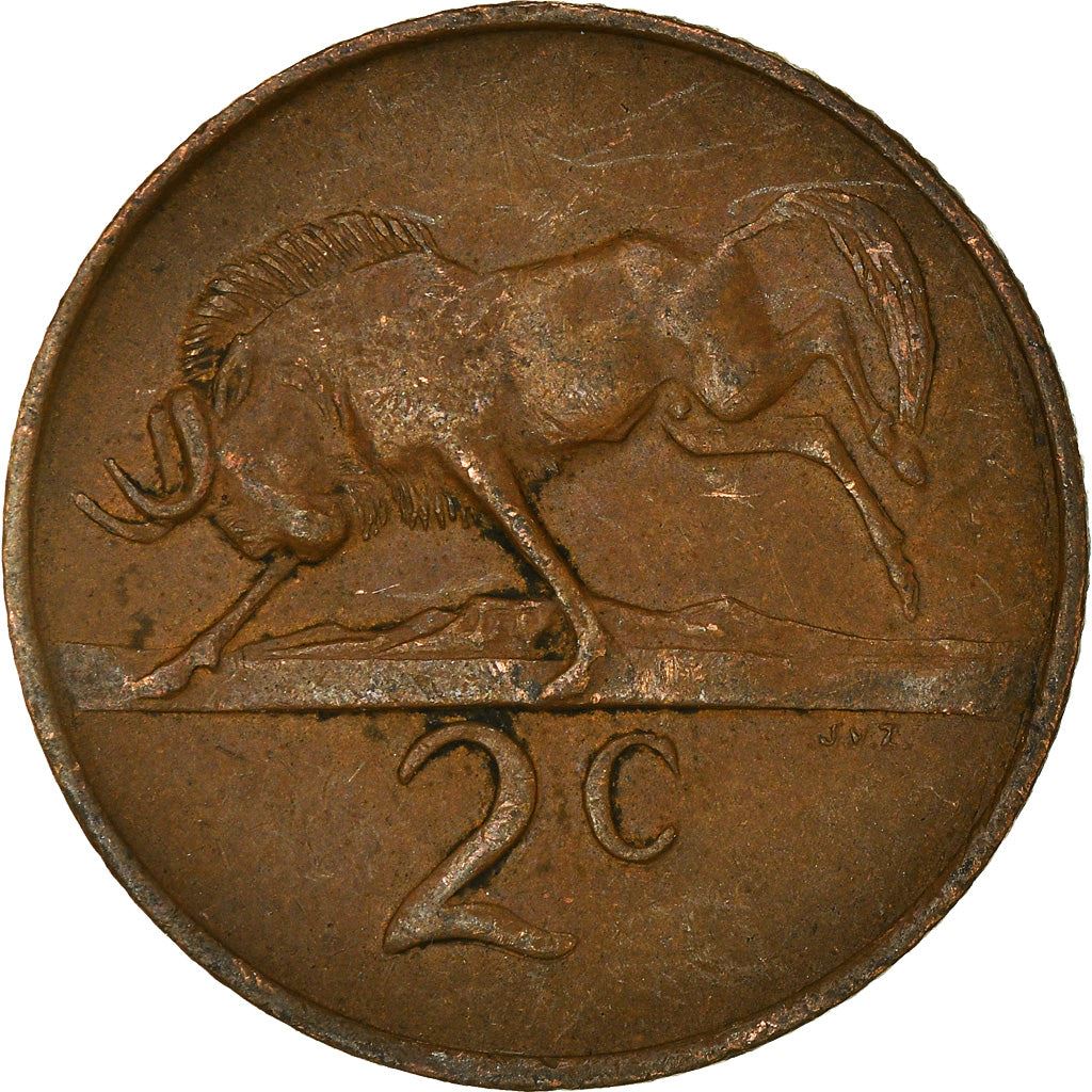 عملة سنتان جنوب أفريقيا | نقش الأفريكانية - SUID-AFRIKA | KM75.2 | 1968