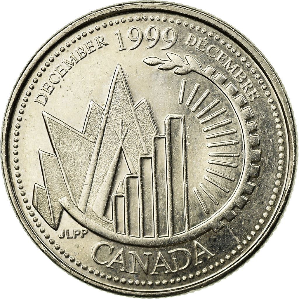 Canada | 25 Cents Coin | Geometrical Shapes | Nickel | KM:353 | 1999