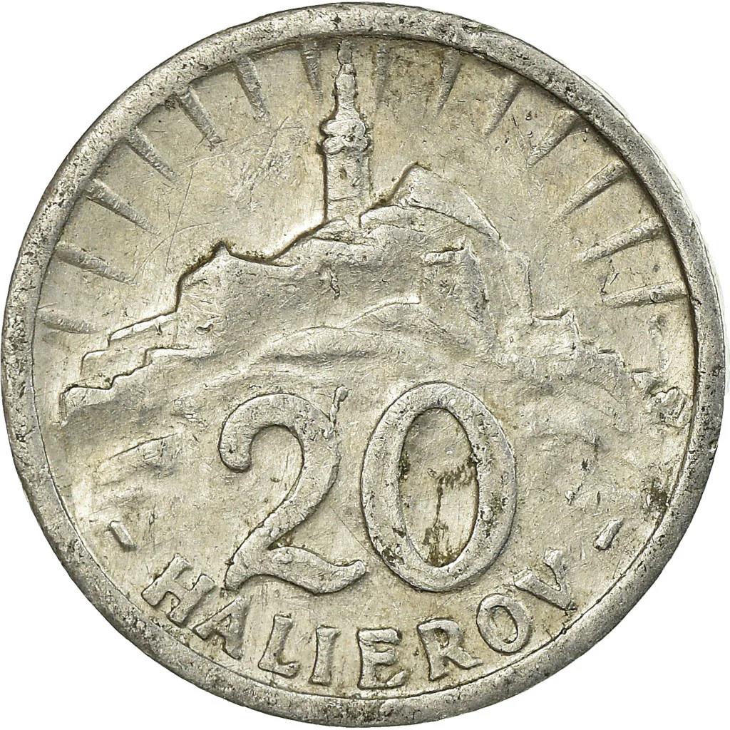 Slovakia | 20 Halierov Coin | Nitra Castle | KM4a | 1942 - 1943
