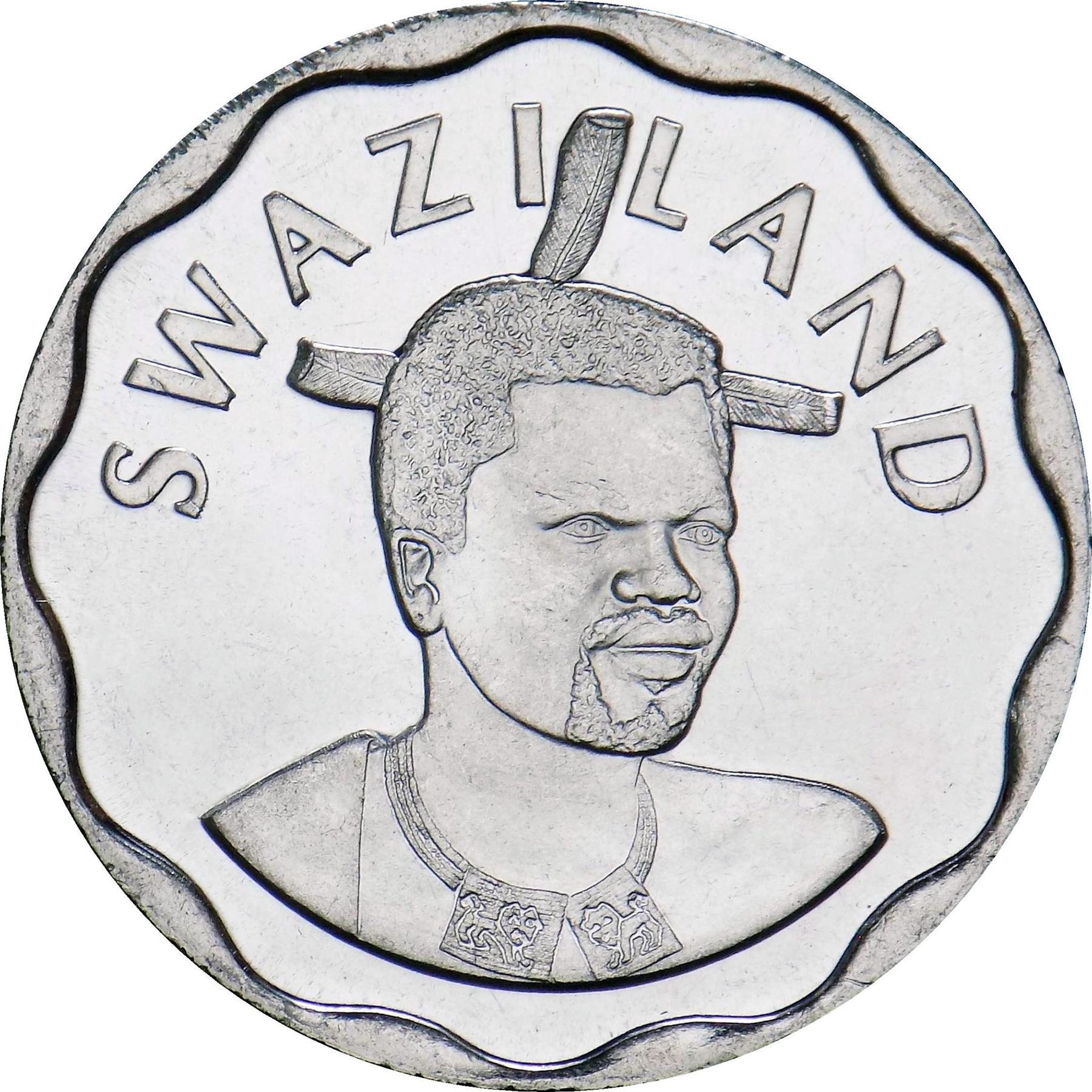 Kingdom of Swaziland | 20 Cents Coin | King Mswati III | Elephant | KM:64 | 2015