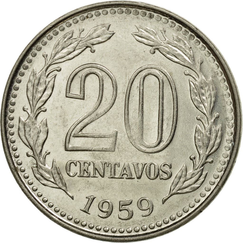 Argentina | 20 Centavos Coin | Oudine | Phrygian cap | KM55 | 1957 - 1961