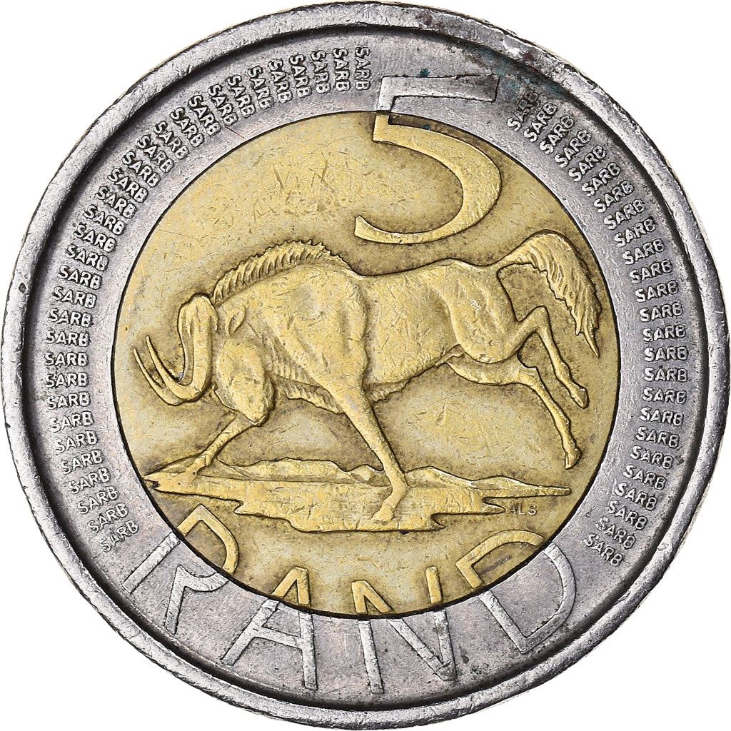 South Africa | 5 Rand Coin | Animals | Wildebeest | Gnu | Km:281 | 2004 - 2016