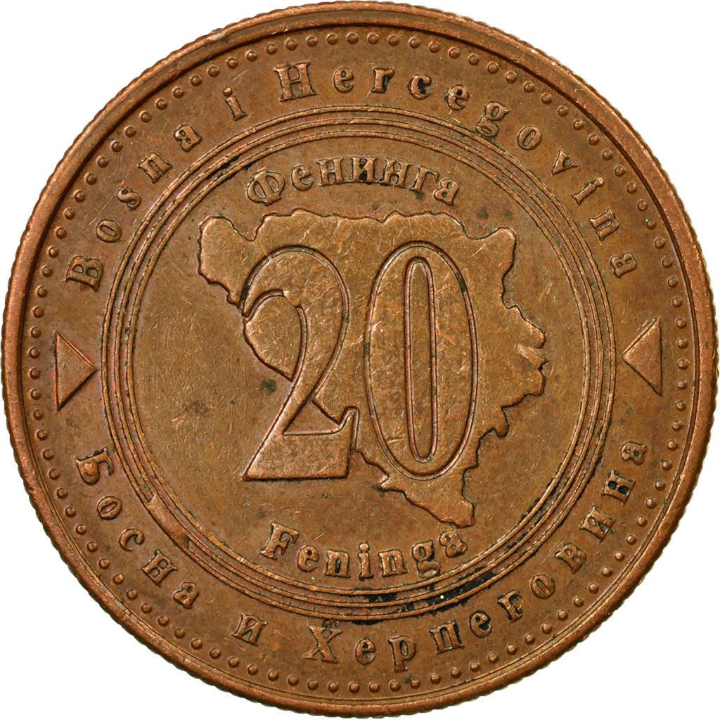 Bosnia and Herzegovina | 20 Feninga Coin | Map of Bosnia | Km:116 | 1998 - 2025