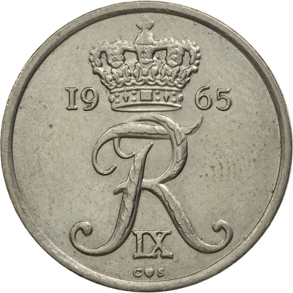 Denmark | 25 Ore Coin | Monogram | Km:850 | 1960 - 1967