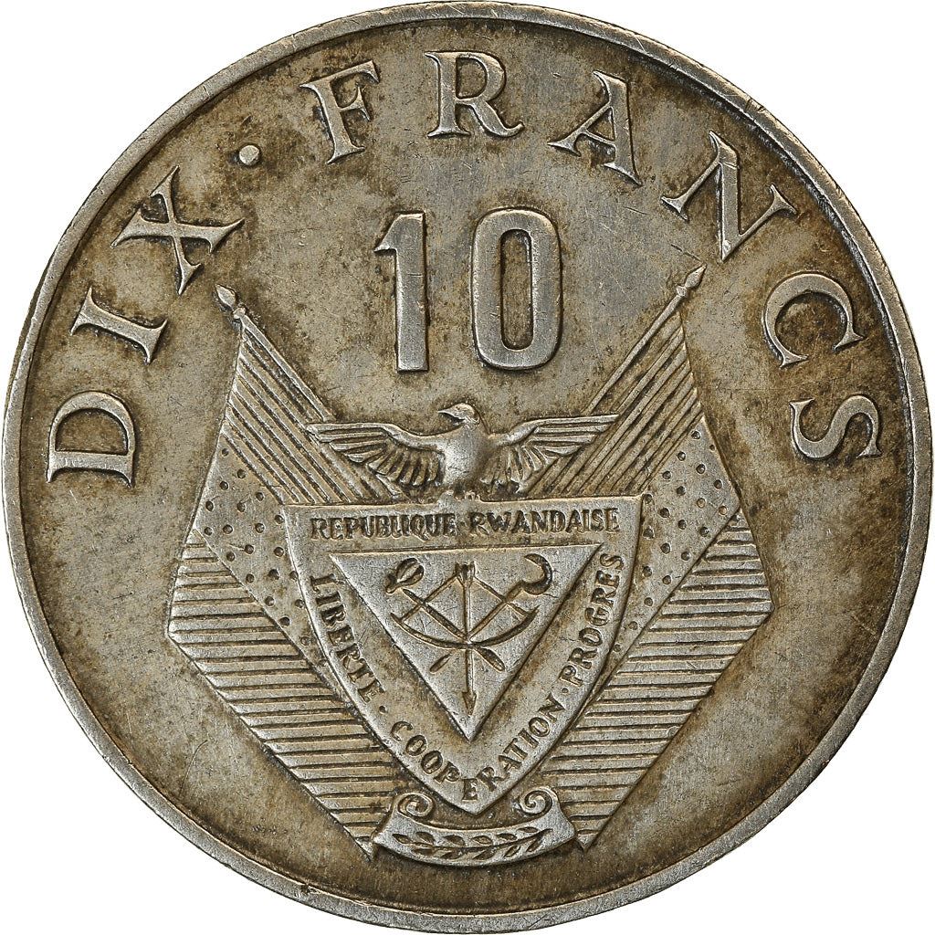 Rwanda | 10 Francs Coin | Coffee Plant | Km:14.1 | 1974