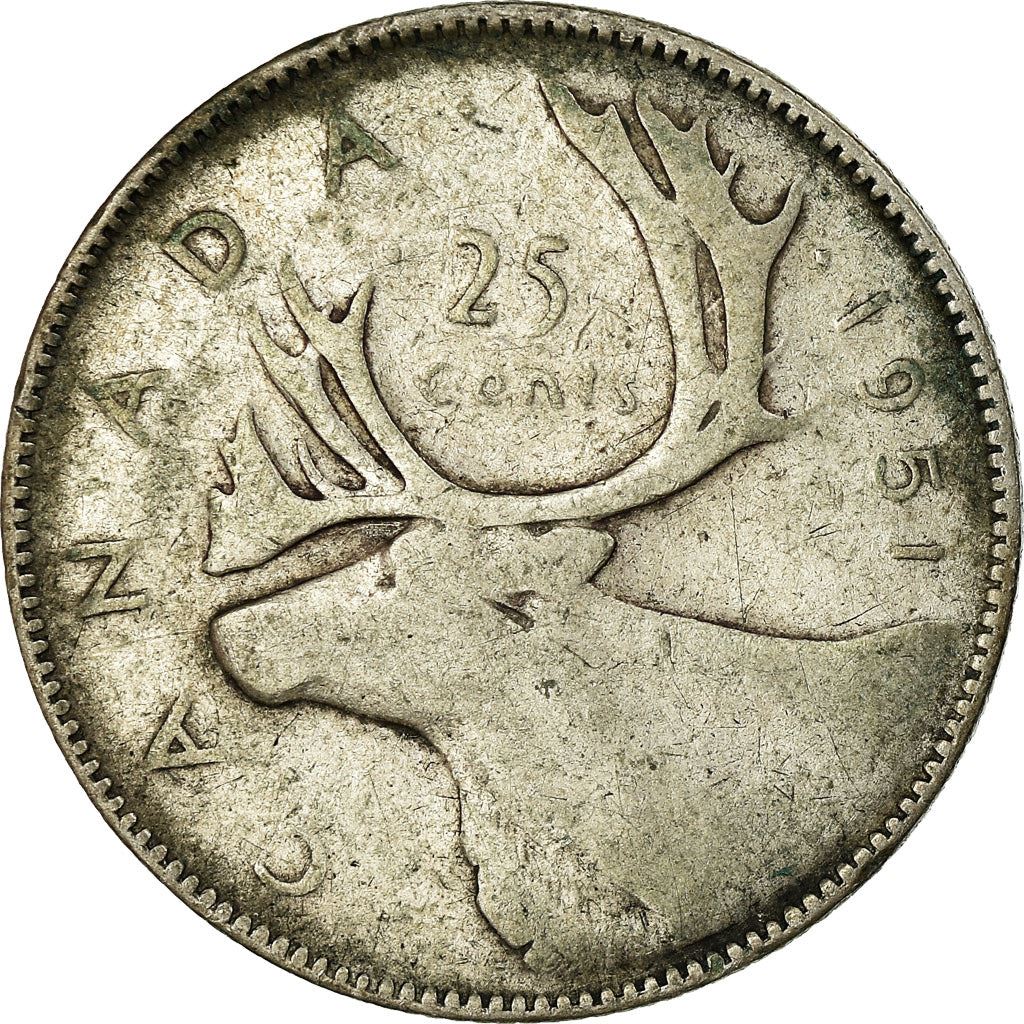 Canada | 25 Cents Coin | Silver | KM:44 | 1948-1952
