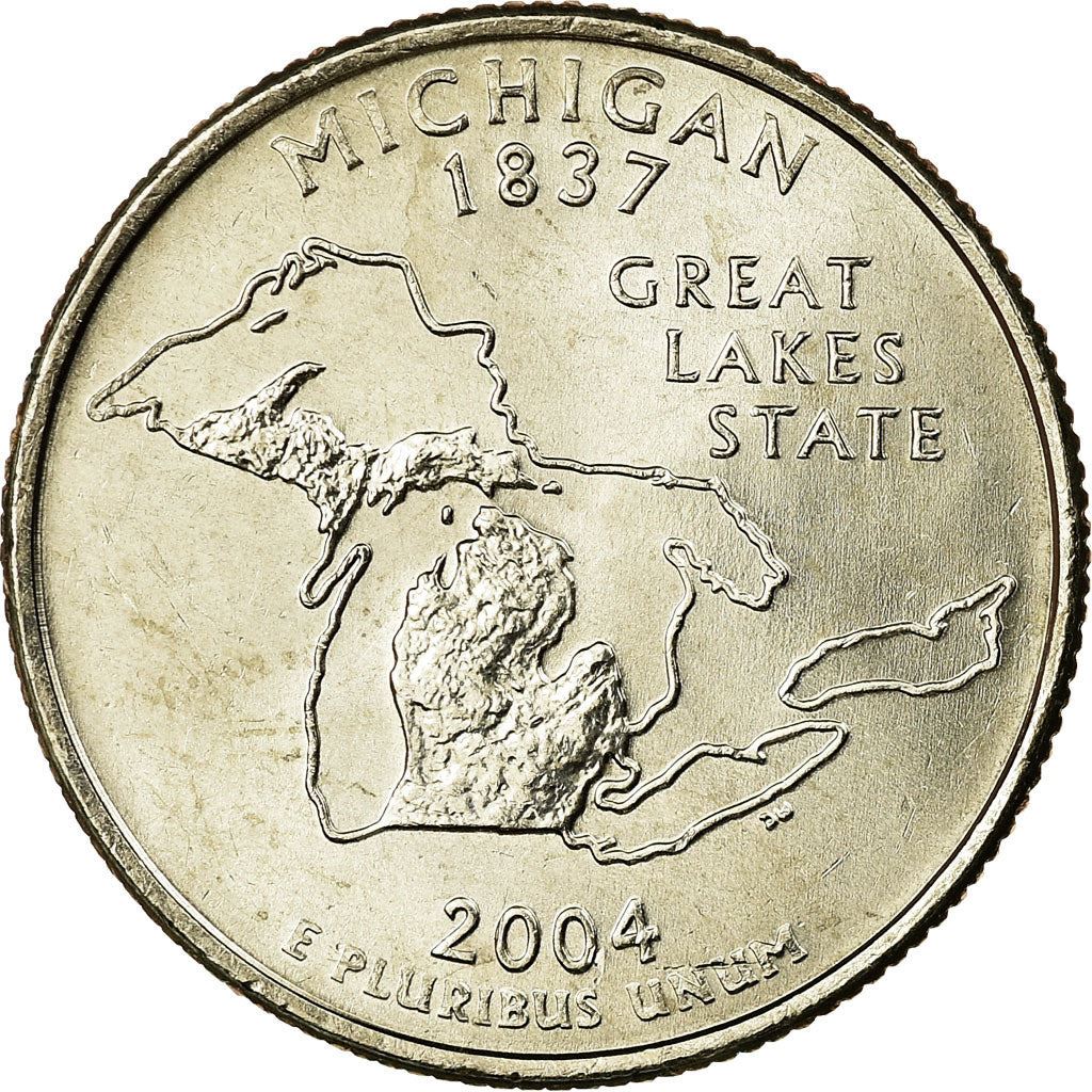 United States | 1/4 Dollar Coin | Michigan | Km:355 | 2004
