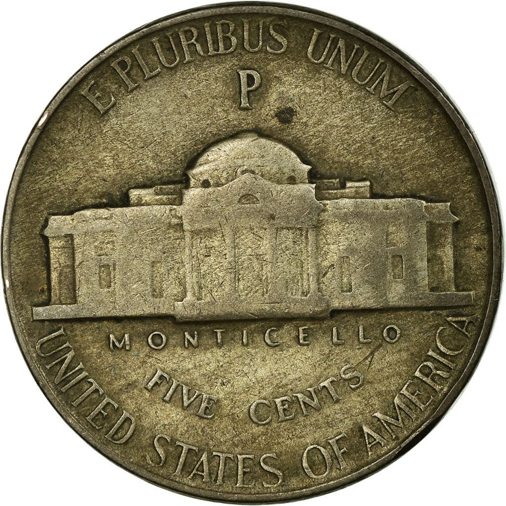 USA | 5 cent mynt | Thomas Jefferson | Monticello | KM192a | 1942 - 1945