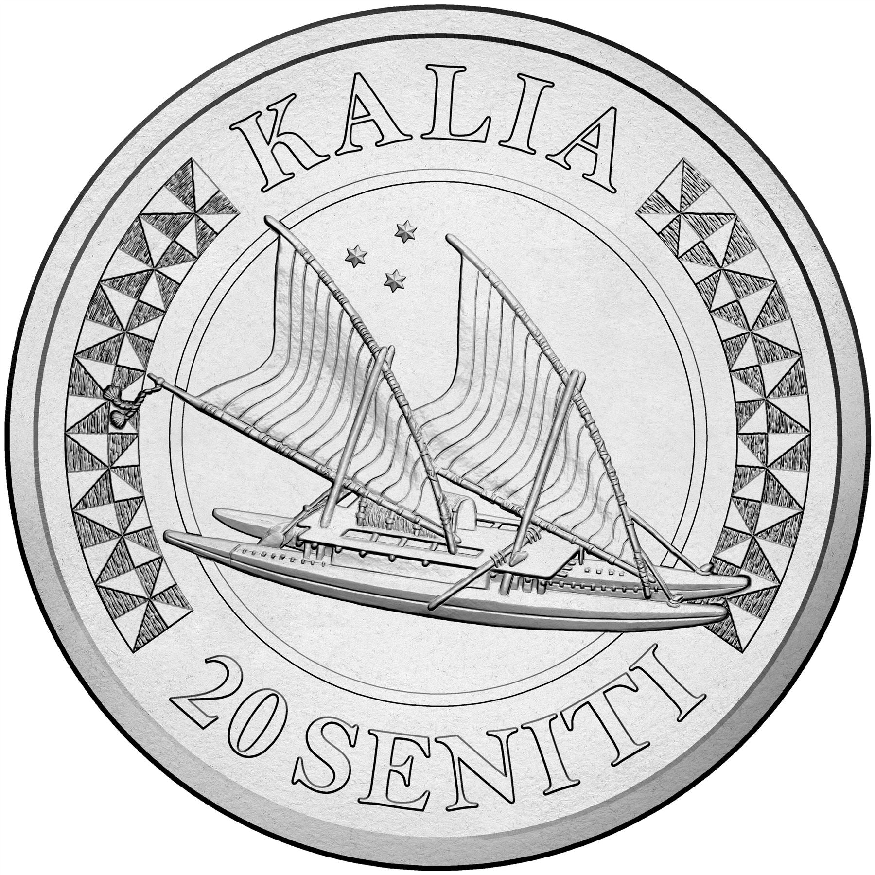 Tonga | Moneta da 20 Seniti | Re Tupou VI | Canoa Kalia | KM:228 | 2015 - 2022