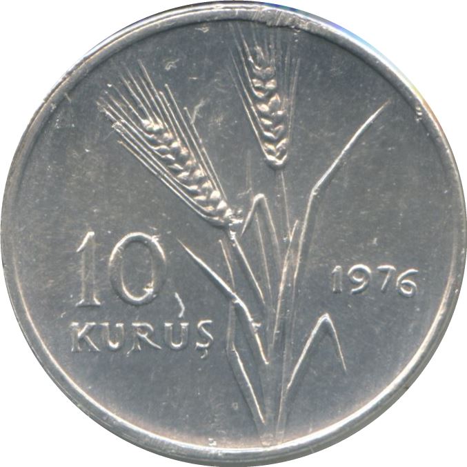 Turkey | Turkish 10 Kurus Coin | FAO | Mother Breastfeeding | KM908 | 1976