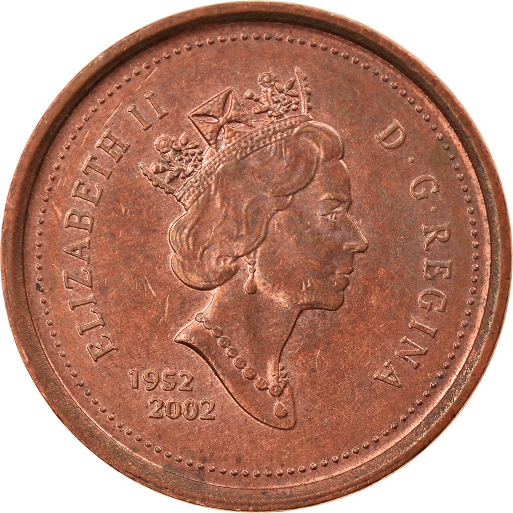 Canada | 1 Cent Coin | Copper plated zinc | Golden Jubilee | KM:445 | 2002