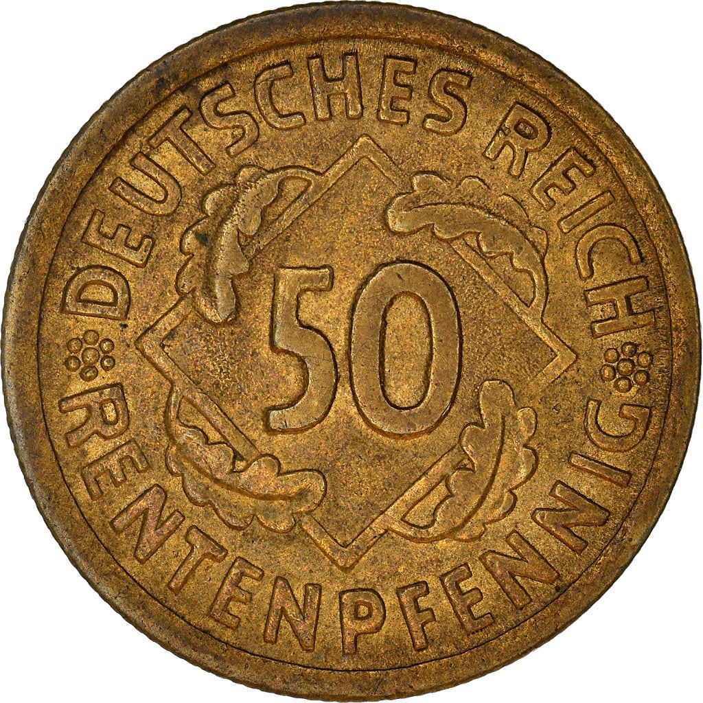 Germany | 50 Rentenpfennig Coin | Aluminium bronze | KM:34 | 1923 - 1924
