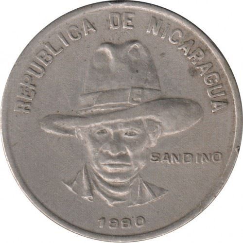 Nicaragua | 1 Cordoba Coin | Augusto Nicolás Sandino | Revolutionary | Km:43 | 1980 - 1983