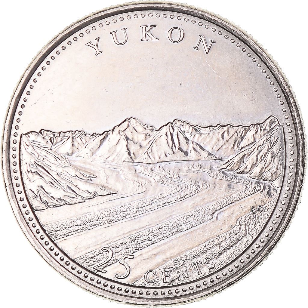 Canada | 25 Cents Coin | Yukon | Nickel | KM:220 | 1992