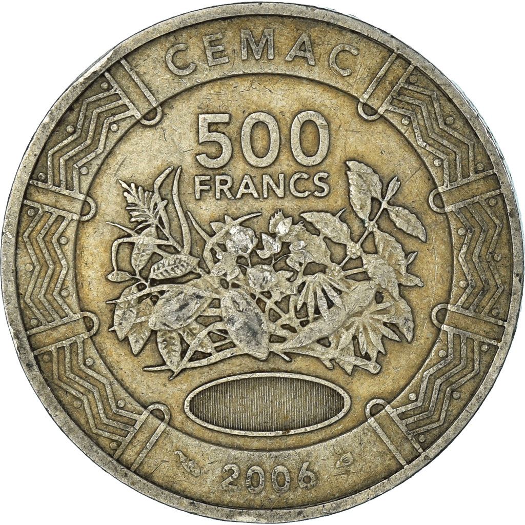 Central African States | 500 Francs Cfa Coin | Plants | Km:22 | 2006