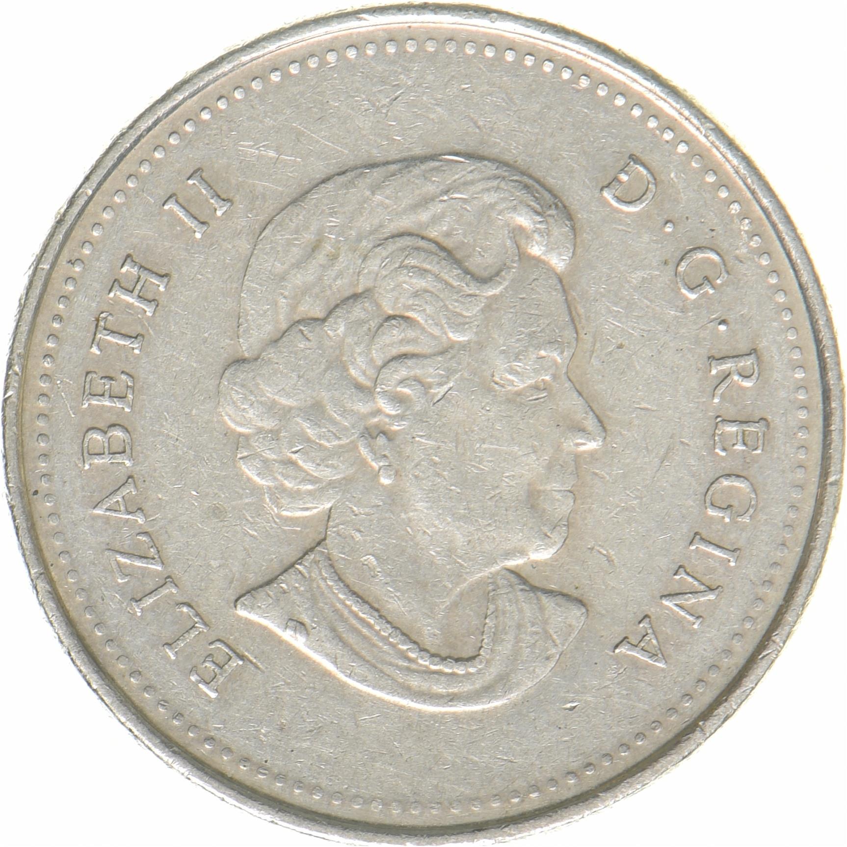 Canada | 5 Cents Coin | Copper-nickel | 4th portrait | KM:491b | 2006