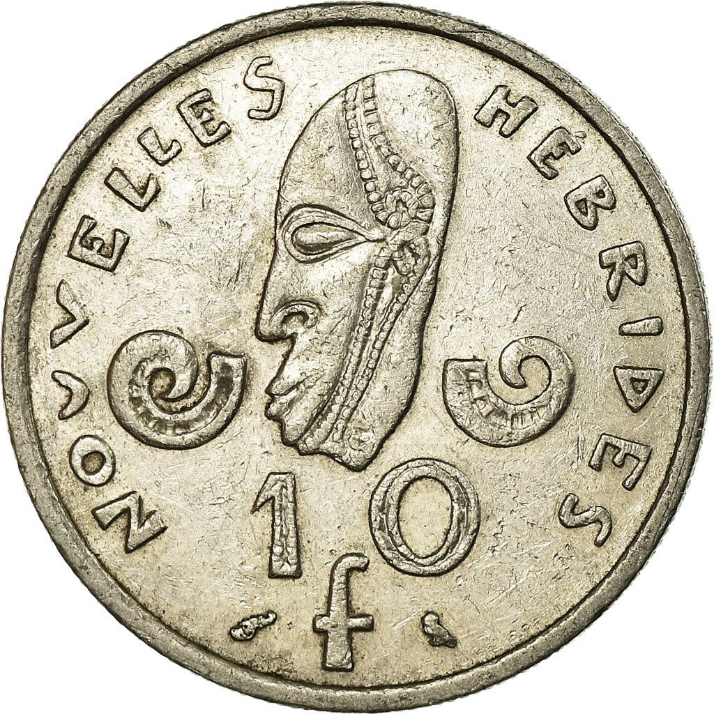New Hebrides | 10 Francs Coin | Marianne | Native Mask | Snails | Km:2.1 | 1967 - 1970