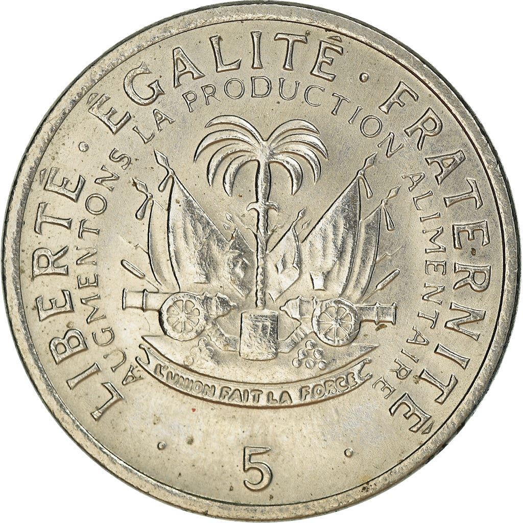Haiti | 5 Centimes Coin | Jean-Claude Duvalier | Cannon | Km:119 | 1975