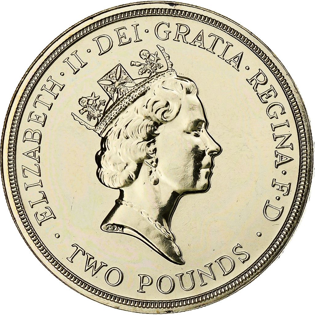 United Kingdom | 2 Pounds Coin | Elizabeth II 3rd portrait | World War II | 1995