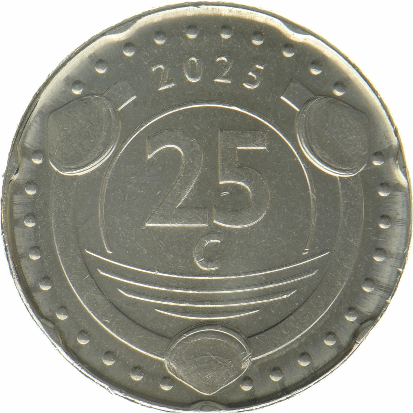 Niederlande › Niederländische Karibik › Curaçao | 25-Cent-Münze | Orangenblüte | 2025