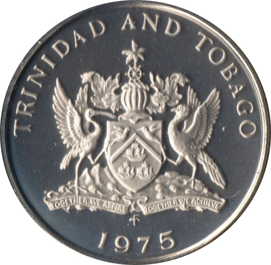 Trinidad and Tobago 25 Cents Coin | Elizabeth II | Warszewiczia Coccinea | KM28 | 1974 - 1976