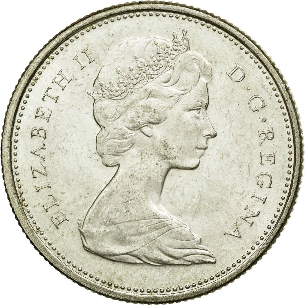 Canada | 25 cent mønt | Sølv | 2. portræt | KM:62a | 1968