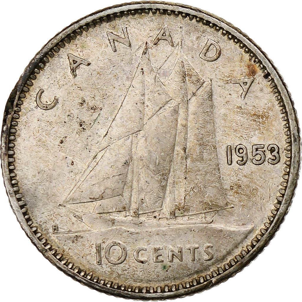 Canada | 10 Cents Coin | Silver | 1st portrait | KM:51 | 1953-1964