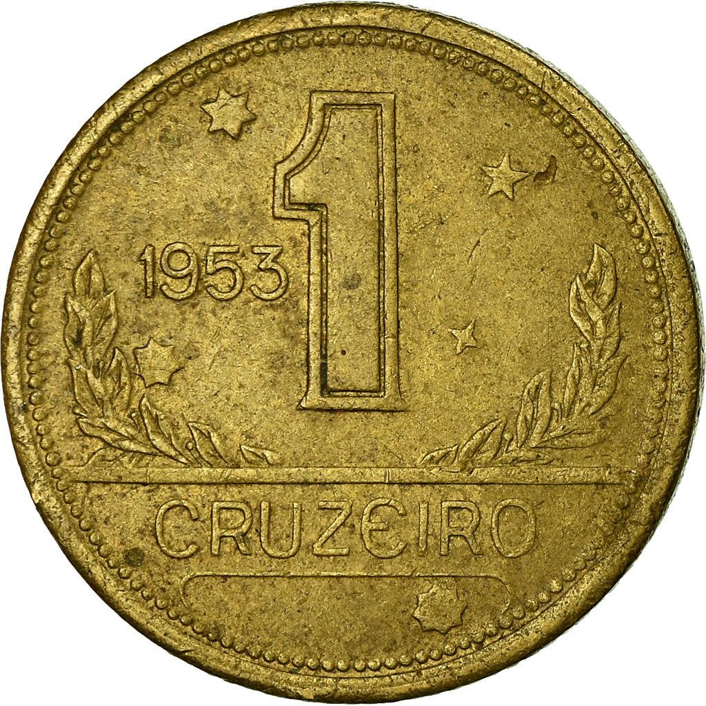 Brazil | 1 Cruzeiro Coin | Map of Brazil | Km:558 | 1942 - 1956