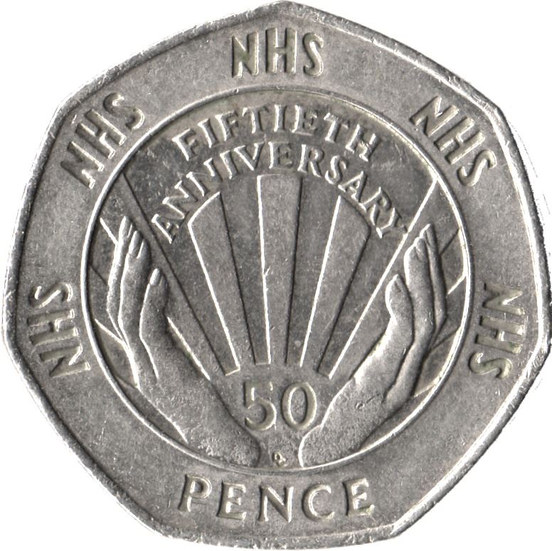 United Kingdom | 50 Pence Coin | National Health Service | Km:996 | 1998 - 2009