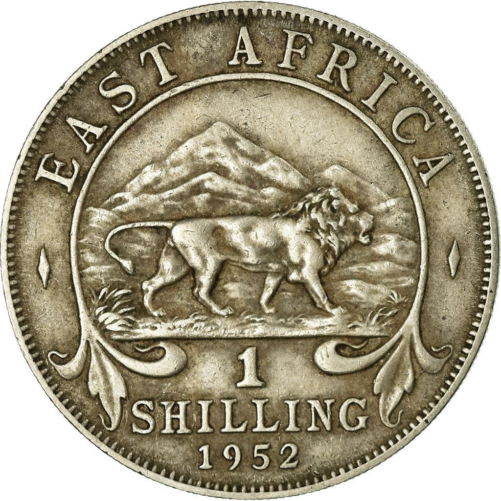 East Africa | 1 Shilling Coin | George VI | Lion | Mountains | Km:31 | 1948 - 1952