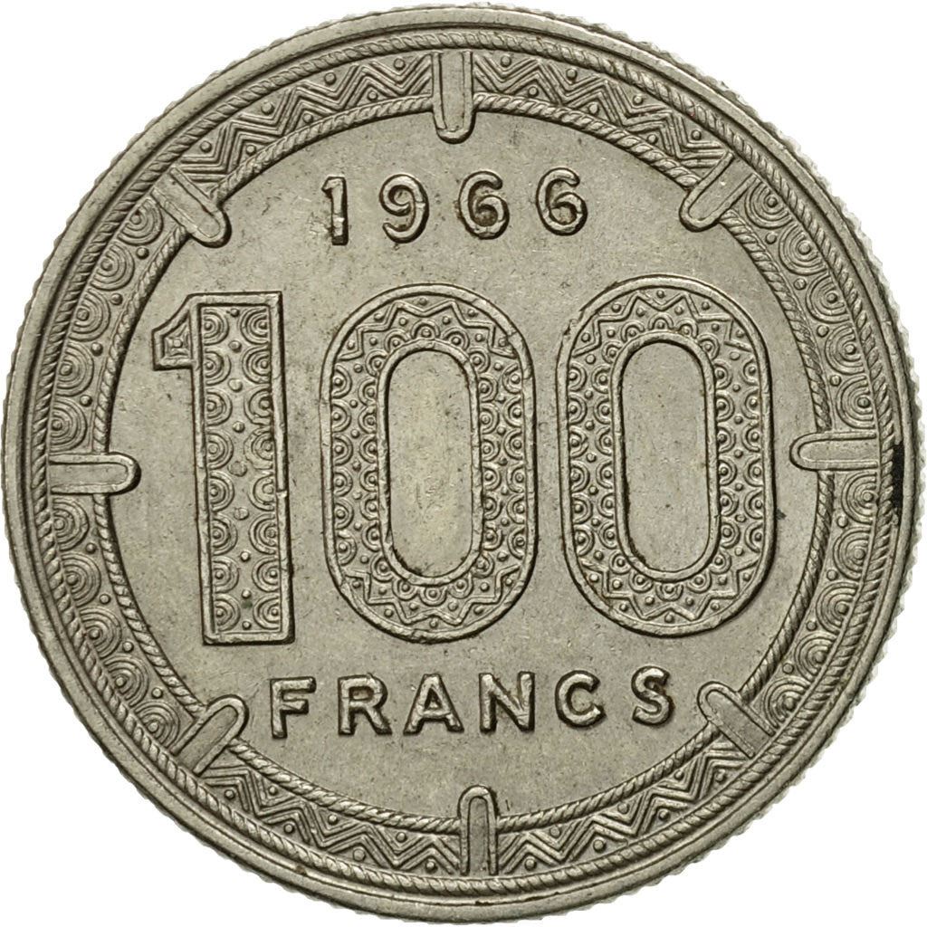 Central African States | 100 Francs Cfa Coin | Antelope | Km:5 | 1966 - 1968