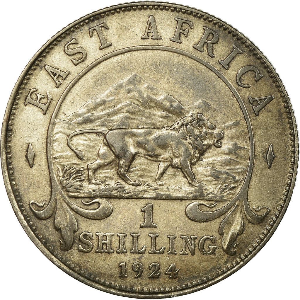 East Africa | 1 Shilling Coin | George V | Lion | Mountains | Km:21 | 1921 - 1925