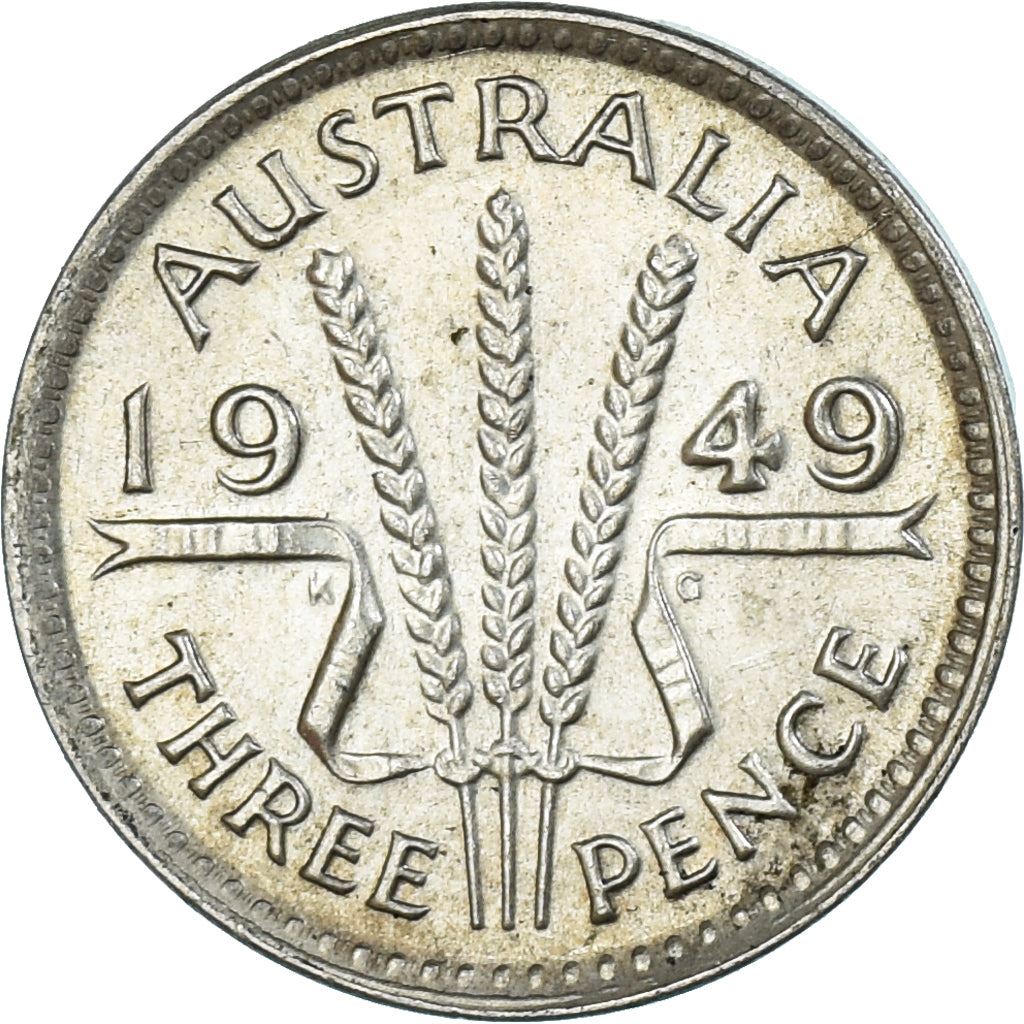 Australia | 3 Pence Coin | George VI | Km:44 | 1949 - 1952